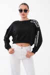 Kadın Kolu Baskı Detaylı Oversize Kısa Sweatshirt 265140 -