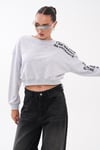 Kadın Kolu Baskı Detaylı Oversize Kısa Sweatshirt 265140 -