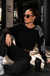Kadın Kolu Baskı Detaylı Oversize Kısa Sweatshirt 265140 -