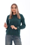 Kadın Kolu Sırtı Baskı Detaylı Kapüşonlu Sweatshirt 245293 -