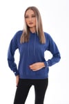 Kadın Kolu Sırtı Baskı Detaylı Kapüşonlu Sweatshirt 245293 -