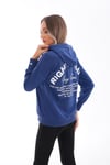 Kadın Kolu Sırtı Baskı Detaylı Kapüşonlu Sweatshirt 245293 -