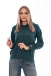 Kadın Kolu Sırtı Baskı Detaylı Kapüşonlu Sweatshirt 245293 -