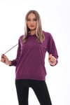 Kadın Kolu Sırtı Baskı Detaylı Kapüşonlu Sweatshirt 245293 -