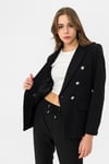 Kadın Kruvaze Yaka Düğme Detaylı Blazer Ceket 235256 -