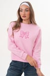 Kadın Kurdele Nakışlı Selanik Örme Sweatshirt 255060 -