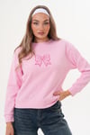 Kadın Kurdele Nakışlı Selanik Örme Sweatshirt 255060 -