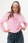 Kadın Kurdele Nakışlı Selanik Örme Sweatshirt 255060 -