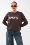 Kadın Leopar Baskılı Omzu Düğme Detaylı Sweatshirt 265116 -