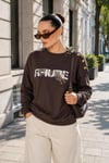 Kadın Leopar Baskılı Omzu Düğme Detaylı Sweatshirt 265116 -
