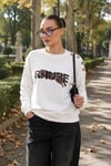 Kadın Leopar Baskılı Omzu Düğme Detaylı Sweatshirt 265116 -