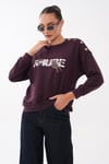 Kadın Leopar Baskılı Omzu Düğme Detaylı Sweatshirt 265116 -