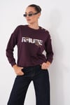 Kadın Leopar Baskılı Omzu Düğme Detaylı Sweatshirt 265116 -
