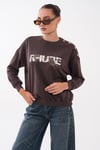 Kadın Leopar Baskılı Omzu Düğme Detaylı Sweatshirt 265116 -