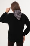 Kadın Leopar Nakışlı Fularlı Üç İplik Sweatshirt 255445 -