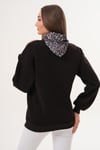 Kadın Leopar Nakışlı Fularlı Üç İplik Sweatshirt 255445 -