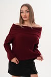 Kadın Madonna Yaka Triko Örme Kazak 255193  -