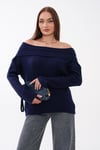 Kadın Madonna Yaka Triko Örme Kazak 265013 -