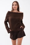 Kadın Madonna Yaka Triko Örme Kazak 265013 -