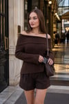 Kadın Madonna Yaka Triko Örme Kazak 265013 -
