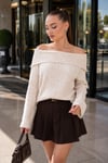 Kadın Madonna Yaka Triko Örme Kazak 265013 -