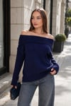 Kadın Madonna Yaka Triko Örme Kazak 265013 -