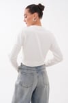 Kadın Moda Bisiklet Yaka Kısa Sweatshirt 265138 -