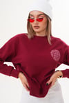 Kadın Nakış Detaylı Selanik Örme Sweatshirt 255224 -