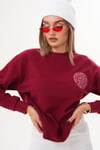 Kadın Nakış Detaylı Selanik Örme Sweatshirt 255224 -