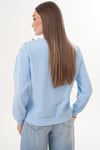 Kadın Omzu Düğme Detaylı Selanik Örme Sweatshirt 255226 -