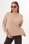 Kadın Omzu Düğme Detaylı Selanik Örme Sweatshirt 255226 -