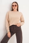 Kadın Omzu Düğme Detaylı Selanik Örme Sweatshirt 255226 -