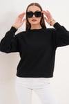 Kadın Omzu Düğme Detaylı Selanik Örme Sweatshirt 255226 -