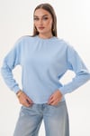 Kadın Omzu Düğme Detaylı Selanik Örme Sweatshirt 255226 -