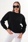 Kadın Omzu Düğme Detaylı Selanik Örme Sweatshirt 255226 -