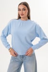Kadın Omzu Düğme Detaylı Selanik Örme Sweatshirt 255226 -