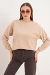 Kadın Omzu Düğme Detaylı Selanik Örme Sweatshirt 255226 -