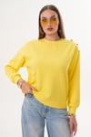 Kadın Omzu Düğme Detaylı Selanik Örme Sweatshirt 255226 -