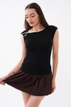 Kadın Omzu Toka Detaylı Kolsuz Bluz 260658 -