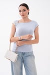 Kadın Omzu Toka Detaylı Kolsuz Bluz 260658 -