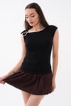 Kadın Omzu Toka Detaylı Kolsuz Bluz 260658 -
