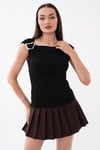 Kadın Omzu Toka Detaylı Kolsuz Bluz 260658 -
