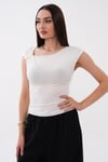 Kadın Omzu Toka Detaylı Kolsuz Bluz 260658 -
