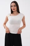 Kadın Omzu Toka Detaylı Kolsuz Bluz 260658 -