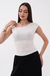 Kadın Omzu Toka Detaylı Kolsuz Bluz 260658 -