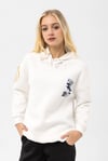 Kadın Ön Arka Baskı Detaylı Kapüşonlu Oversize Üç İplik Sweatshirt