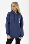 Kadın Ön Arka Baskı Detaylı Kapüşonlu Oversize Üç İplik Sweatshirt