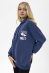 Kadın Ön Arka Baskı Detaylı Kapüşonlu Oversize Üç İplik Sweatshirt