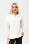 Kadın Ön Arka Baskı Detaylı Kapüşonlu Oversize Üç İplik Sweatshirt