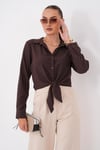 Kadın Önü Bağlama Detaylı Gömlek 260504 - 265239